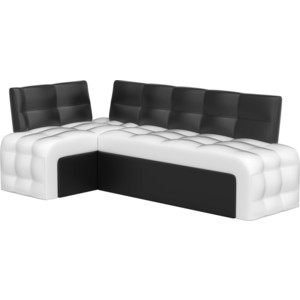 Кухонный угловой диван Мебелико Люксор эко-кожа (бело/черный) угол левый угловой диван мебелико комфорт 32 12 левый