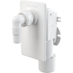 Сифон для стиральной машины AlcaPlast под штукатурку белый (APS4) сифон с отводом для стиральной машины ани пласт ø32 мм