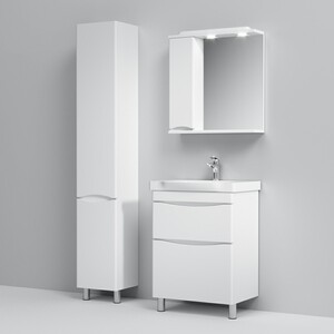 Мебель для ванной Am.Pm Like 65 напольная, два ящика, белый глянец корзина органайзер для ящика 33x25x9 см белый