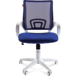 Офисное кресло Chairman 696 белый пластик TW-10/TW-05 синий кресло с болстером delux sport flip up обивка белый синий винил 12182wb mr