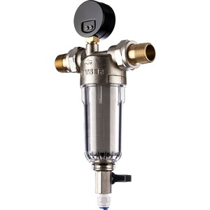 Фильтр предварительной очистки Гейзер Бастион 112 3/4" (с манометром, для холодной воды, d60) (32671)