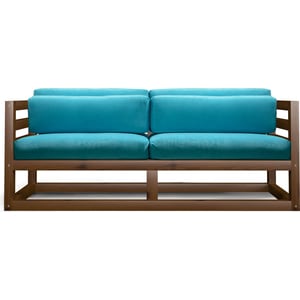 Диван Arsko Магнус Мини орех-голубой вельвет прямой диван мебелик вега 10 ткань бирюза каркас орех п0005650
