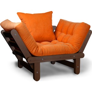 Кресло Arsko Сламбер орех-оранжевый вельвет диван arsko магнус мини бел дуб оранжевый вельвет