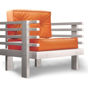 Кресло Arsko Стоун бел дуб-оранжевый кож.зам кресло arsko сламбер орех оранжевый вельвет