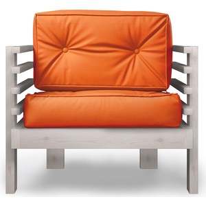 Кресло Arsko Стоун бел дуб-оранжевый кож.зам