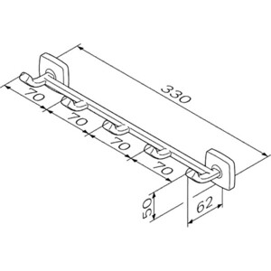 Планка с 5 крючками Am.Pm Gem хром (A9035900)