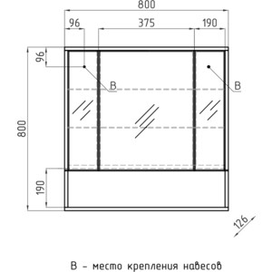 Зеркальный шкаф Style line Экзотик 80 бетон (ЛС-00000399)