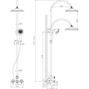 Душевая система Lemark Duetto со смесителем, хром (LM5762C)