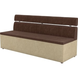 Кухонный диван Мебелико Классик микровельвет коричнево/бежевый диван угловой мебелико белла у микровельвет зелено бежевый левый