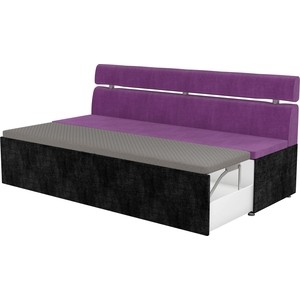 Кухонный диван Мебелико Классик микровельвет фиолетово/черный