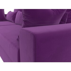 Угловой диван АртМебель Майами микровельвет фиолетовый левый угол