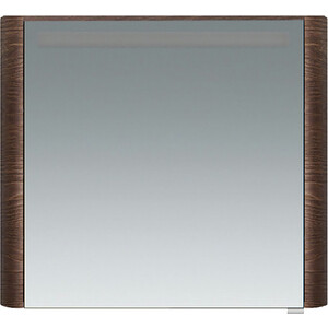 Зеркальный шкаф Am.Pm Sensation 80 левый, с подсветкой, табачный дуб (M30MCL0801TF) зеркальный шкаф акватон стоун 60 грецкий орех с подсветкой 1a231502sxc80