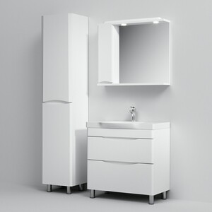 Мебель для ванной Am.Pm Like 80 напольная, два ящика, белый глянец корзина органайзер для ящика 33x25x9 см белый