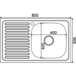 Кухонная мойка Mixline Накладная 80х50 с сифоном, нержавеющая сталь 0,6мм (4630030631781) Накладная 80х50 с сифоном, нержавеющая сталь 0,6мм (4630030631781) - фото 2