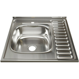 Кухонная мойка Mixline Накладная 60х60 левая, с сифоном, нержавеющая сталь 0,8мм (4630030631606) накладная мойка ledeme