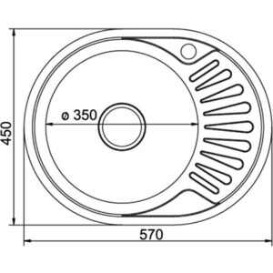 Кухонная мойка Mixline Врезная 57x45 с сифоном, нержавеющая сталь 0,8мм (4620031447221)