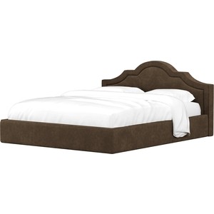 Кровать АртМебель Афина микровельвет коричневый надувной матрас шезлонг aerogogo giga gs1 коричневый