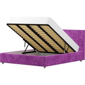 Кровать АртМебель Кариба микровельвет фиолетовый