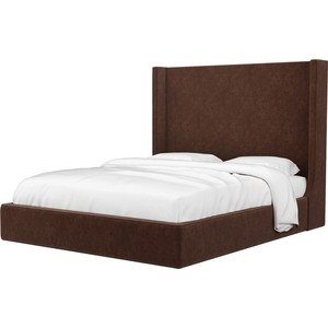Кровать АртМебель Ларго микровельвет коричневый кровать артмебель афина микровельвет коричневый