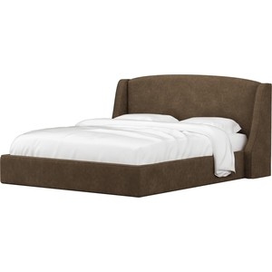 Кровать АртМебель Лотос микровельвет коричневый. кровать мебелико сицилия эко кожа коричневый