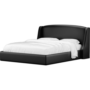 Кровать Мебелико Лотос эко-кожа черный. кровать двуспальная мебелико герда экокожа коричневая