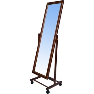 Зеркало Мебелик В 27Н напольное, средне-коричневый (П0002430) зеркало с тумбой мебелик селена средне коричневый п0002429