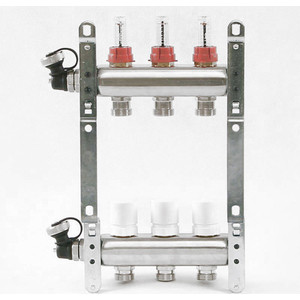 Коллекторная группа Uni-Fitt 1"х3/4" 3 выходов с расходомерами и термостатическими вентилями (450I4303)