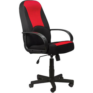 Кресло офисное Brabix City EX-512 ткань черная/красная TW (531408) кресло компьютерное brabix premium rapid gm 102 экокожа ткань черное оранжевое 532420