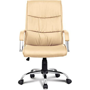 Кресло офисное Brabix Space EX-508 экокожа хром бежевое (531165) кресло туба дуба невод 0014 58 5x57 5x81 5 см полипропилен бежевое
