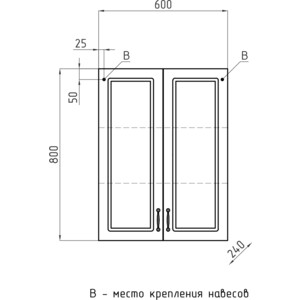 Шкафчик Style line Олеандр-2 Люкс 60 рельеф пастель (ЛС-00000407)