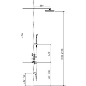 Душевая система Timo Tetra-Thermo с термостатом, хром (SX-0179/00SM)