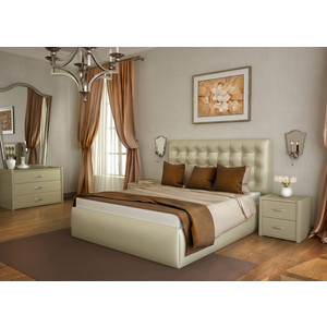 Кровать Lonax Аврора с основанием экокожа albert pearl (160x200 см)