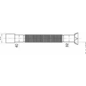 Труба для сифона под раковину Wirquin гофрированная 1 1/4x40/50 длина 1200 мм (GT2145) (30718002)