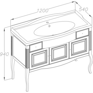 Раковина мебельная Florentina Лаура 120 (10.210.01200.001) Вид№2