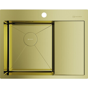 Кухонная мойка Omoikiri Akisame 65 LG-L светлое золото (4973083) арматура с клапаном автоматом omoikiri wk 2 a lg светлое золото 4956495