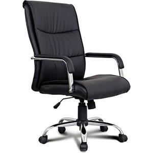 Кресло офисное Brabix Space EX-508 экокожа хром черное (530860) кресло офисное brabix turbo ex 569 экокожа спортивный дизайн чёрное