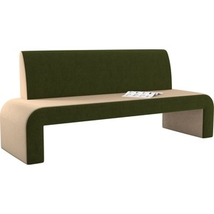 Кухонный диван АртМебель Кармен микровельвет бежево-зеленый диван угловой мебелико венеция микровельвет зеленый левый