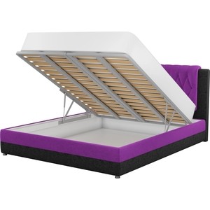 Интерьерная кровать Мебелико Камилла микровельвет фиолетово-черный