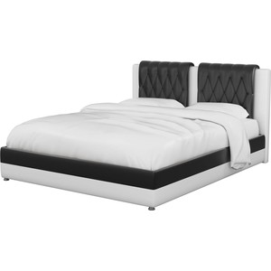 Интерьерная кровать АртМебель Камилла эко-кожа черно-белый аппарат для маникюра luazon lmh 06 6 насадок 30 вт до 35000 об мин черно белый