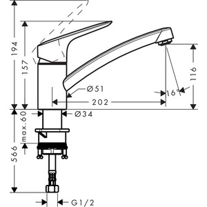 Смеситель для кухни Hansgrohe Logis хром (71830000)