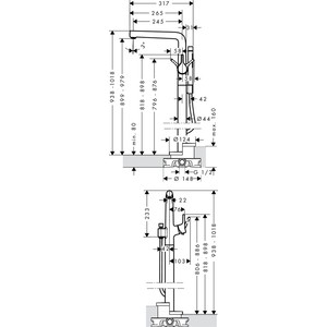 Смеситель для ванны Hansgrohe Talis S для механизма 10452180, хром (72412000) Вид№2