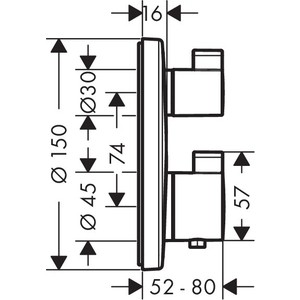 Термостат для ванны Hansgrohe Ecostat S iBox Universal с механизмом (15758000, 01800180)