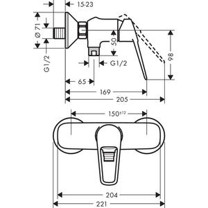 Смеситель для душа Hansgrohe Novus Loop хром (71360000)