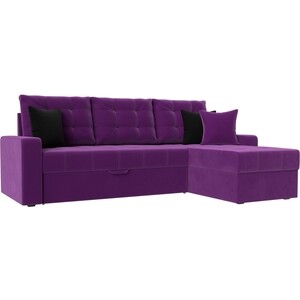 Угловой диван АртМебель Ливерпуль микровельвет фиолетовый правый угол ткань 1 м п вилен 280 см фиолетовый