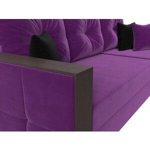 Угловой диван АртМебель Валенсия микровельвет фиолетовый правый угол