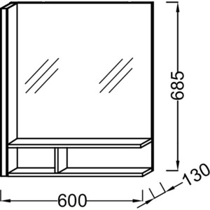 Зеркало Jacob Delafon Terrace 60x68,5 см, подсветка слева (EB1180G-NF)