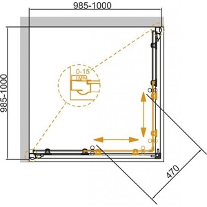 Душевой уголок Cezares Giubileo A-2 100x100 с поддоном, прозрачный с рисунком, хром (GIUBILEO-A-2-100-Scorrevole-CP-Cr, ЛП00189)