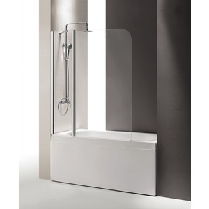 Шторка для ванны Cezares Eco V-11 120х140 прозрачная, хром (ECO-O-V-11-120/140-C-Cr) шторка для ванны grossman 70x150 алюминиевый профиль стекло прозрачное gr 100 1