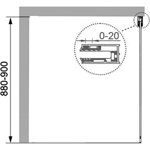 Боковая стенка Cezares Premier-Soft FIX 90х195 прозрачная, хром (PREMIER-SOFT-W-90-FIX-C-Cr-IV)