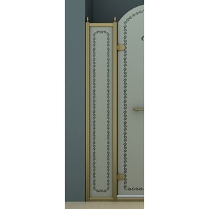 Универсальная боковая панель Cezares RETRO-A-30-FIX-PP-Br профиль бронза, стекло матовое с прозрачным рисунком